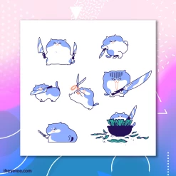 Paperbeatsscissors! Stickers Knife Cat Sticker Sheet